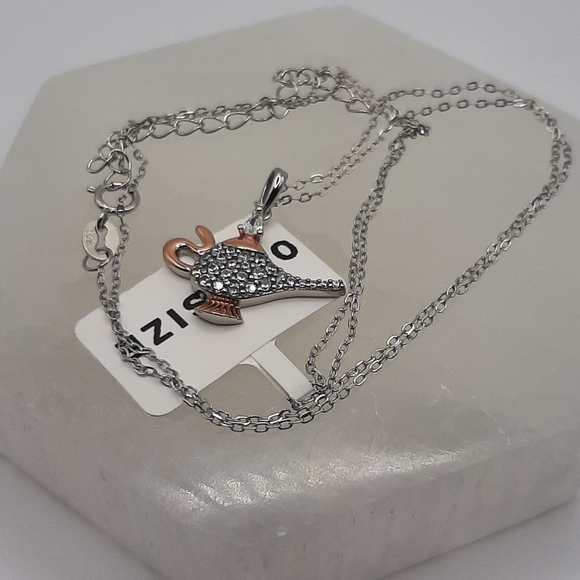 N9 Sterling Silver Genie Lamp Necklace- Charmed Aroma - Picture 4 of 4